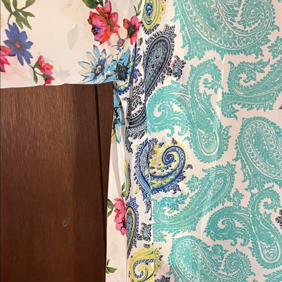 West Kei Turquoise Paisley Kimono - Picture 9 of 9